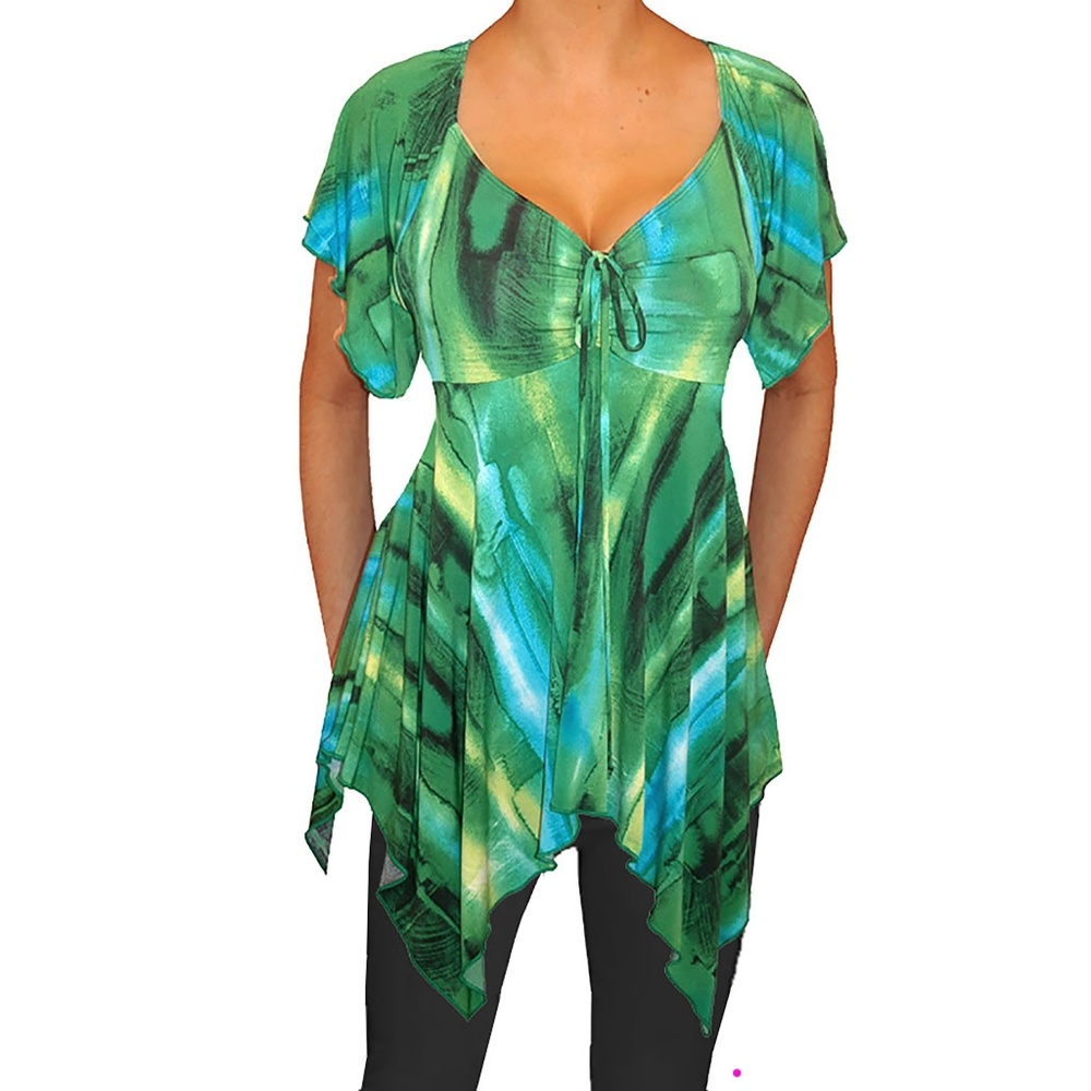 Funfash Plus Size Emerald Green Women's Top